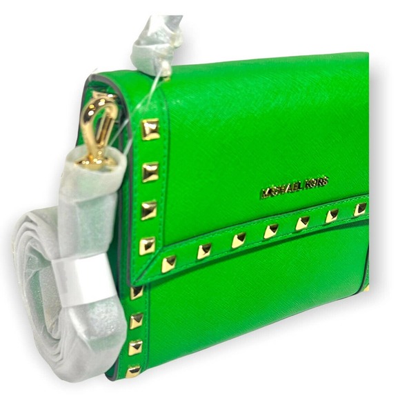 Michael Kors Dillon Studded Messenger Bag Leather Palm New With Tags STD MD - Picture 5 of 12